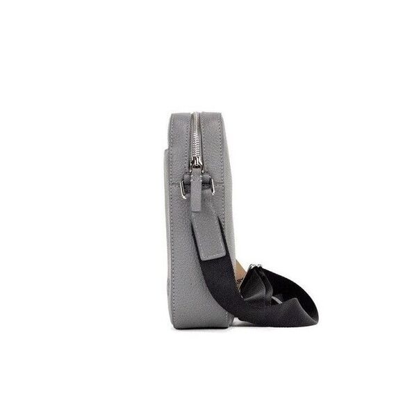 Burberry Thornton Small Grey Embossed Logo Grainy Leather Crossbody Women's - Picture 4 of 4